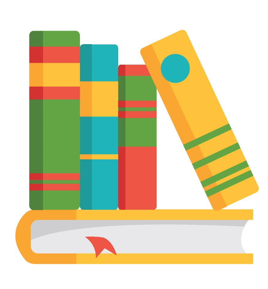Colored school books icon set books in different positions in different colors and on different themes vector illustration